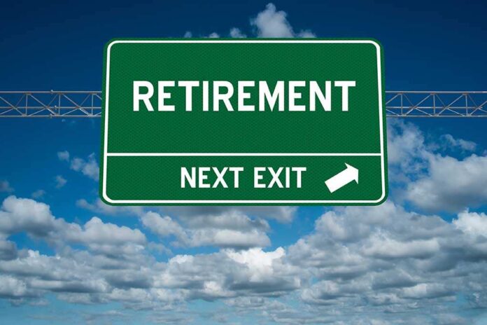 Retirement,Next,Exit,Highway,Sign,On,Sky,Background