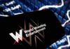WWE logo displayed on a smartphone screen