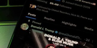 Twitter post featuring Donald Trump and Elon Musk.
