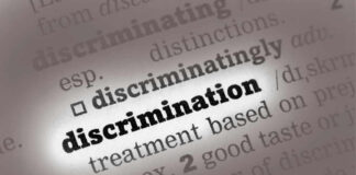 Dictionary page highlighting the word discrimination