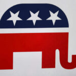 GOP Star Drops Out–Blames Trump! Republican Party elephant logo with stars.