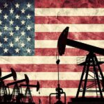 Trump HALTS Second Strike — ‘Big Oil’ Meeting Today Silhouettes of oil pumps in front of a distressed American flag