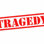 SHOCKING Fire Tragedy: Dozens Dead Red tragedy stamp on white background