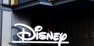 Disney logo displayed on a modern building