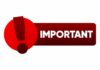 A red exclamation mark inside a circular shape with the word 'IMPORTANT' in bold white letters
