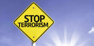 Stop terrorism sign