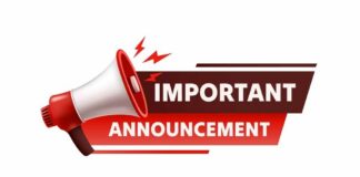 A megaphone with the text 'IMPORTANT ANNOUNCEMENT'