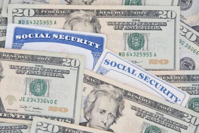 A collection of twenty-dollar bills and social security cards