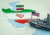 Ceasefire SHATTERED? U.S. Strikes Iran! A map of Iran with flags of Iran and the United States and a toy military ship