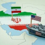 Ceasefire SHATTERED? U.S. Strikes Iran! A map of Iran with flags of Iran and the United States and a toy military ship