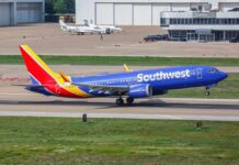 Armrest Wars Erupt at Southwest Southwest Airlines airplane taking off from the runway