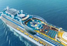 Cruise Ship Horror: Judge Drops The Hammer Aerial view of a cruise ship with various deck amenities