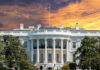 Deadly Trap Planned For White House? The White House with vibrant sunset sky.