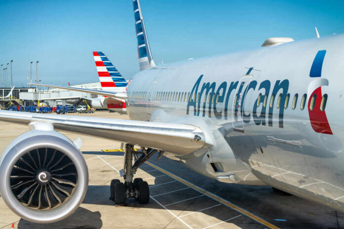 shutterstock_738219229 AiAmerican Airlines plane on airport tarmac