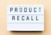 Shattering Grills Spark $500 Payouts Lightbox sign with the words product recall on a beige background