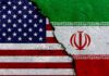 Ceasefire Shatters: U.S. Pounds Iran A cracked surface displaying the flags of the USA and Iran