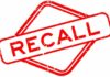 Backyard Recall: THESE Batteries Ignite? Red stamp with the word 'RECALL' inside a diamond shape