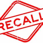 Backyard Recall: THESE Batteries Ignite? Red stamp with the word 'RECALL' inside a diamond shape