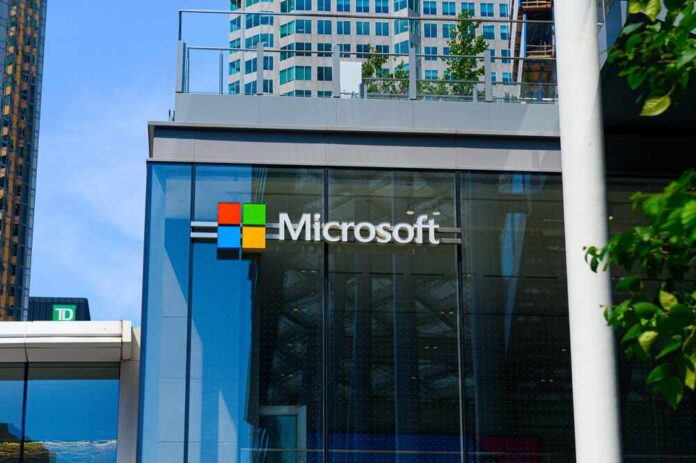 Toronto,,On,,Canada,-,September,10,,2023:,View,At,The Microsoft sign in a city street
