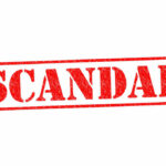 Elite School, Gruesome Scandal, Massive Bill Red stamp with the word scandal