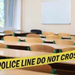Deadly Sword Rampage Shocks Nation Empty classroom blocked by police tape