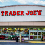 Trader Joes storefront with shopping carts outside