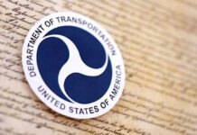 Airfare Math Trick? DOT Opens Door Department of Transportation logo on a historical document background