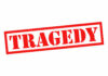 TRAGEDY: Head-On Crash Kills 23 Red tragedy stamp on white background