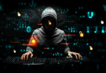China’s AI Goes Dark Inside U.S. Hacker wearing a hoodie with digital codes overlaying.