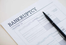 Shock Bankruptcy Slams Beloved Breakfast Spot Bankruptcy Chapter 13 form with a pen resting on it