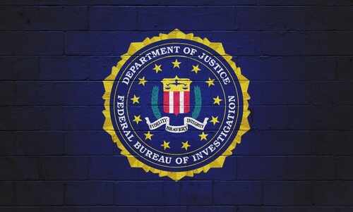 The,Fbi,Flag,(federal,Bureau,Of,Investigation),Painted,On,A FBI logo