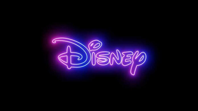 Rajasthan,,Jaipur,,India-,15,?august,?2022,:disney,Glowing,Logo,In Neon Disney logo glowing against a dark background