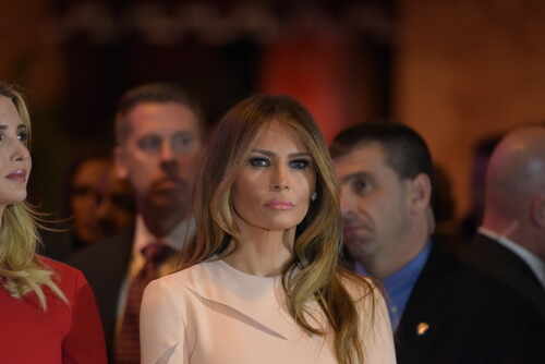 New,York,City,-,April,19,2016:,Republican,Presidential,Front Melania Trump at an event with a crowd in the background