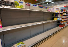 Freezer Favorite Dumped For Profit Empty supermarket shelves with sparse products displayed