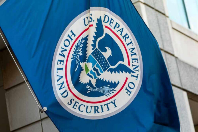 U.S. Department of Homeland Security flag.