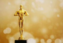 Debut Role, Academy Earthquake Golden Oscar trophy against a sparkling gold background.