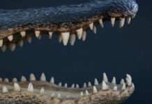 Alligator jaws and teeth