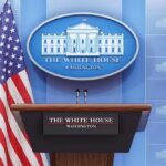 Press Room Reset Stuns D.C. White House press briefing podium with microphones and U.S. flag