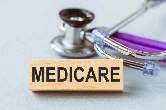 Wooden block with MEDICARE text next to a stethoscope