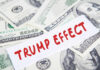 $140M Rush For Trump Table Text Trump Effect over hundred dollar bills